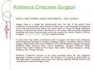 Ambience Creacions Gurgaon @ 9717094367