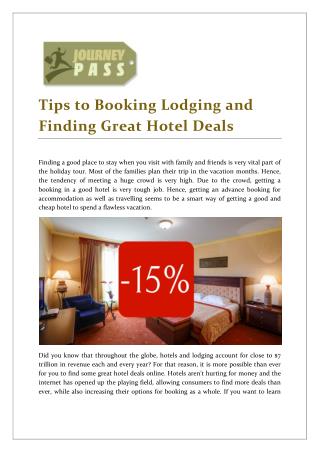 JourneyPass Tips to Booking Great Hotel Deals