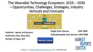 The Wearable Technology Ecosystem: 2016 – 2030