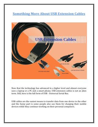Something More About USB Extension Cables