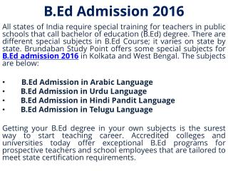 B.Ed degree in West Bengal