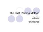 The CYK Parsing Method