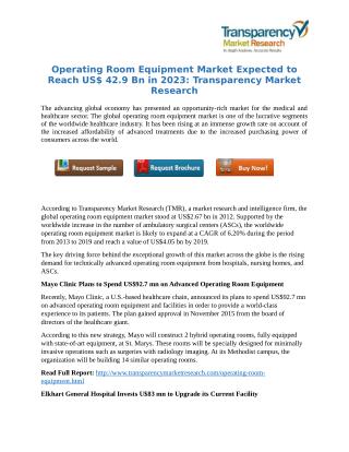 A brief review of Operating Room Equipment Market