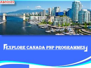 Explore Canada PNP Programmes