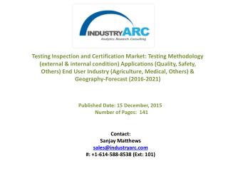Testing Inspection and Certification Market in APAC countries like Japan, Korea, and China own the leading companies of