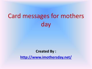 Mothers day card