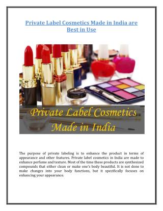 Private Label Cosmetics Made in India are Best in Use