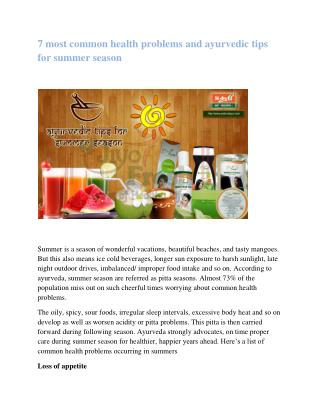 Prakruti Ayurvedic Health Resort | Ayurvedic health tips for summer season