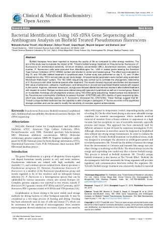 P. Fluorescens - 16S rDNA Sequencing Analysis