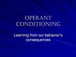 Operant conditioning