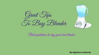Amazing Blender buying Guide