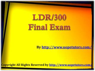 LDR 300 Final Exam