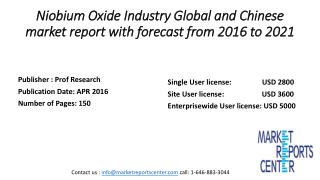 Niobium Oxide Industry Global and Chinese market report with forecast from 2016 to 2021