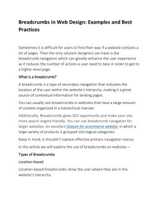 Breadcrumbs in Web Design: Examples and Best Practices