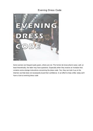 Evening Dress Code