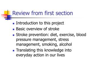 Review from first section