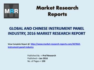 Analysis of Instrument Panel Market Shares for Global and Chinese Industry Forecasts to 2021