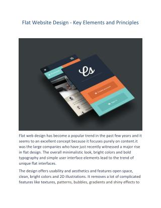 Flat Website Design - Key Elements and Principles