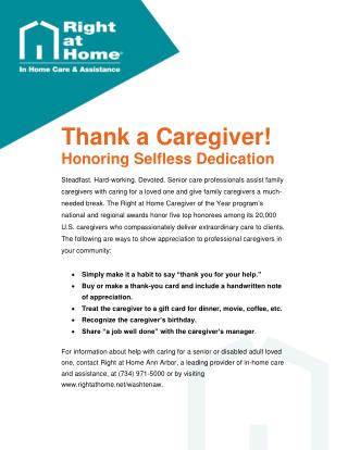 Caregiver of the Year Awards Honor Senior Care Providers