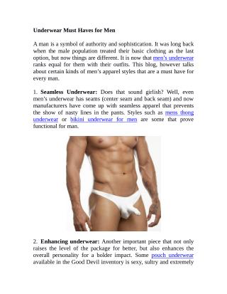 Underwear Must Haves for Men