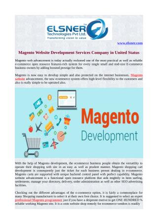 Magento Website Development Services Company in United Status