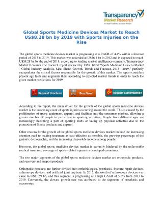 Global Sports Medicine Devices Market to Reach US$8.28 bn by 2019 with Sports Injuries on the Rise