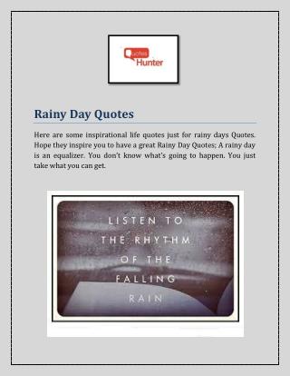 Rainy Day Quotes