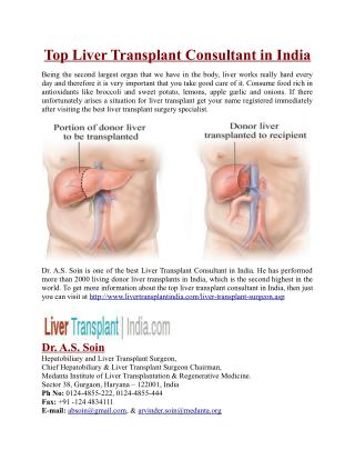 Top Liver Transplant Consultant in India