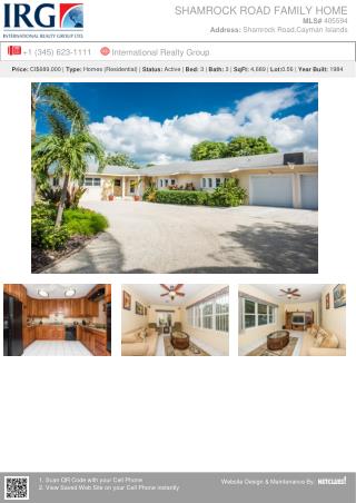 Cayman Residential Property - Shamrock Road Family Home for Sale at Grand Cayman