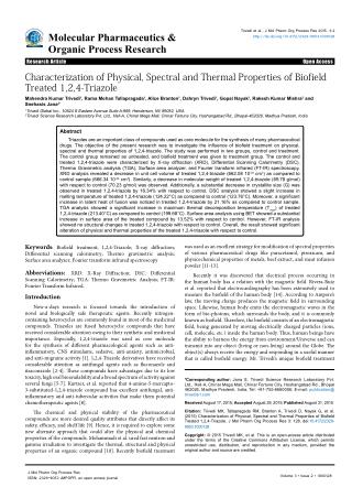 Characterization of Physical, Spectral and Thermal Properties of Biofield Treated 1,2,4-Triazole