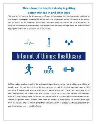 Internet Of Things Healthcare - IoT App Technology