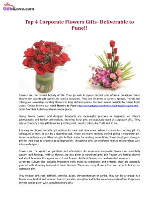 Top 4 Corporate Flowers Gifts- Deliverable to Pune!!