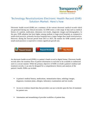 Electronic Health Records Solution Market : Challenges and Opportunities