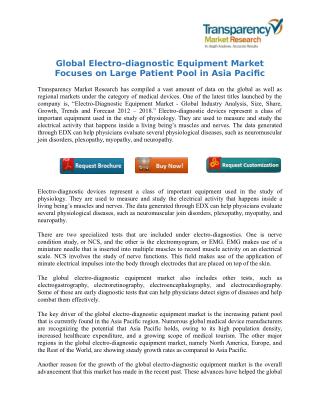 Global Electro-diagnostic Equipment Market Focuses on Large Patient Pool in Asia Pacific