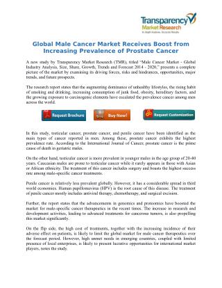 Global Male Cancer Market Receives Boost from Increasing Prevalence of Prostate Cancer