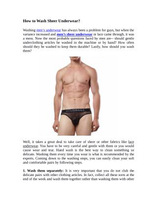 How to Wash Sheer Underwear?