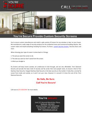 You’re Secure Provide Custom Security Screens