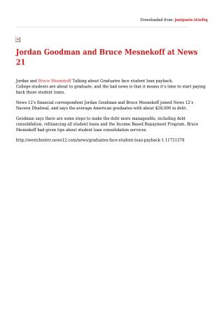 Jordan Goodman and Bruce Mesnekoff at News 21