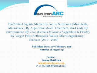 BioControl Agents market: Different active substances for different crop pest issues.