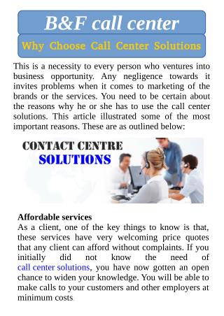 Why Choose Call Center Solutions