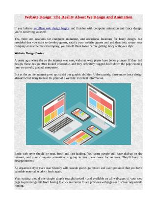 Website Design: The Reality About We Design and Animation