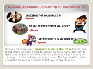 Readily Available Locksmith in Carrollton TX