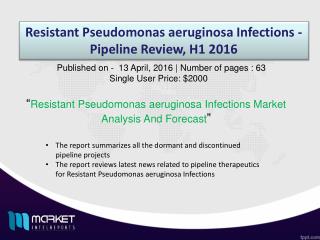 Strategic Analysis on Resistant Pseudomonas aeruginosa Infections Market
