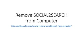 Remove SOCIAL2SEARCH from Computer