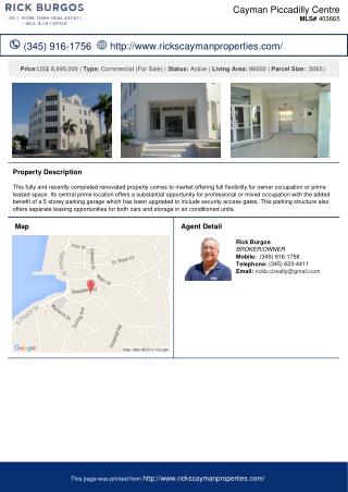 Cayman Piccadilly Centre Residential Property For Sale in George Town, Cayman Islands