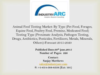 Animal Feed Testing Market propelled by the increasing need for food testing of all categories and types across the worl