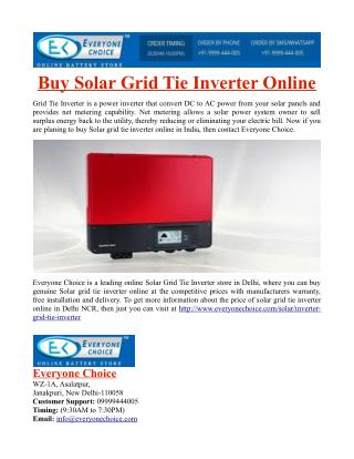 Buy Solar Grid Tie Inverter Online