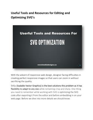 Useful Tools and Resources for Editing and Optimizing SVG’s