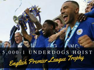 5,000-1 underdogs hoist English Premier League trophy