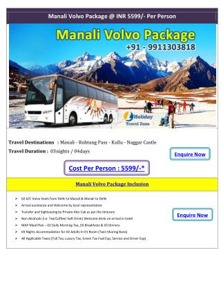 Manali Volvo Package